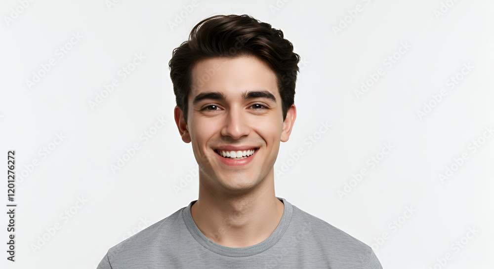 young smiling man with white background young smiling man with white background