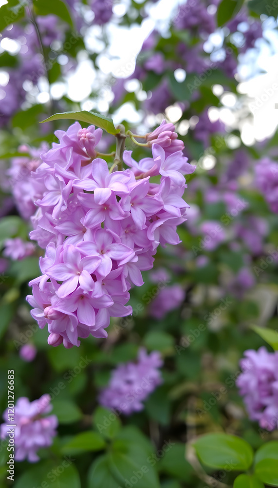Lilac flowers spring blossom, blurry foreground, with white tones Lilac flowers spring blossom, blurry foreground, with white tones