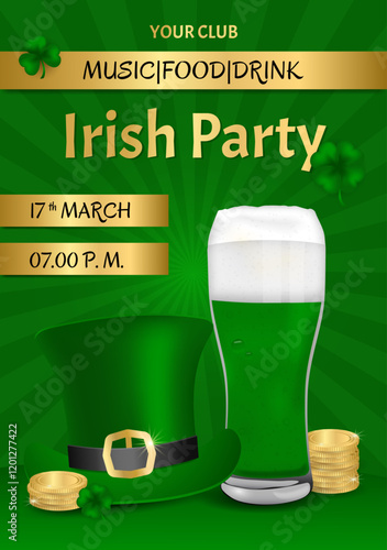 St. Patrick's Day poster, party invitation