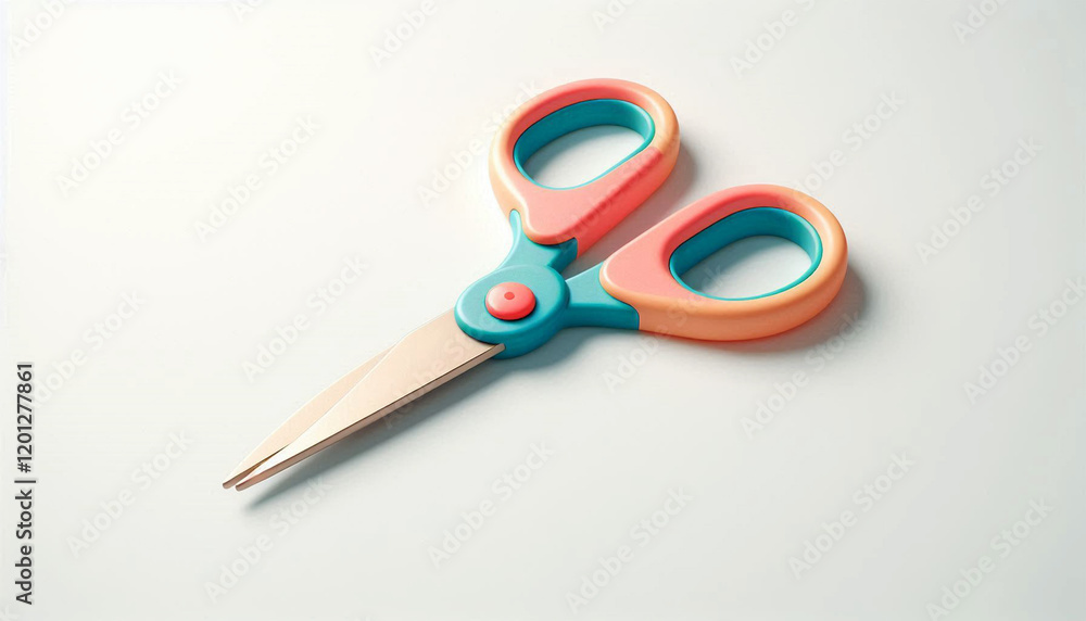 Ai generate orange and isolated blue scissors on white background Ai generate orange and isolated blue scissors on white background