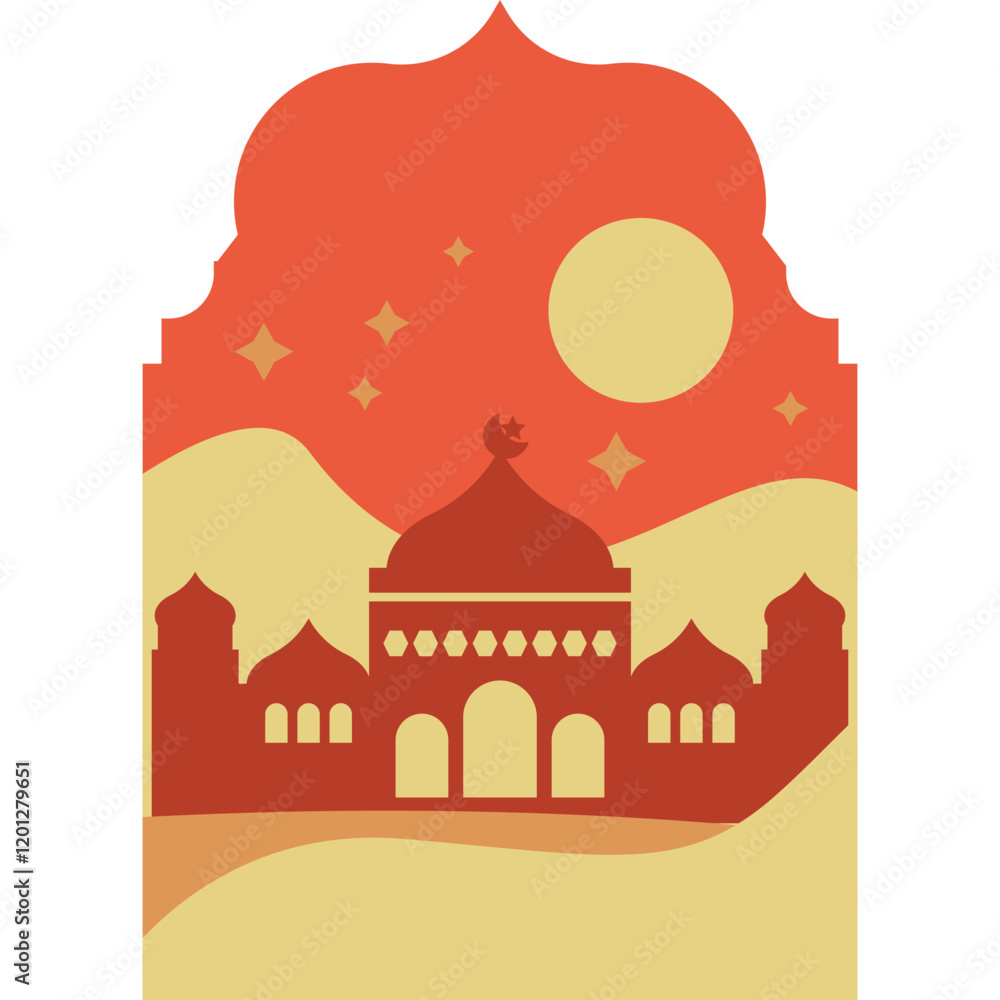 Naklejka premium Flat Arabic Window