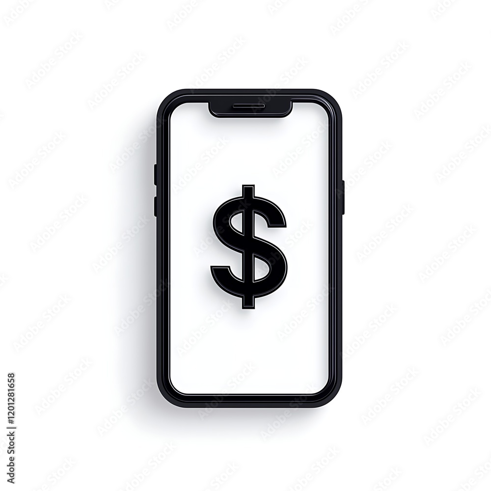 Mobile Payment App Interface with Dollar Sign Icon Mobile Payment App Interface with Dollar Sign Icon