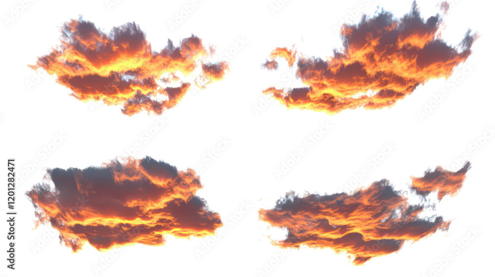 Stunning Sunset Clouds on Transparent Background Generative AI Stunning Sunset Clouds on Transparent Background Generative AI