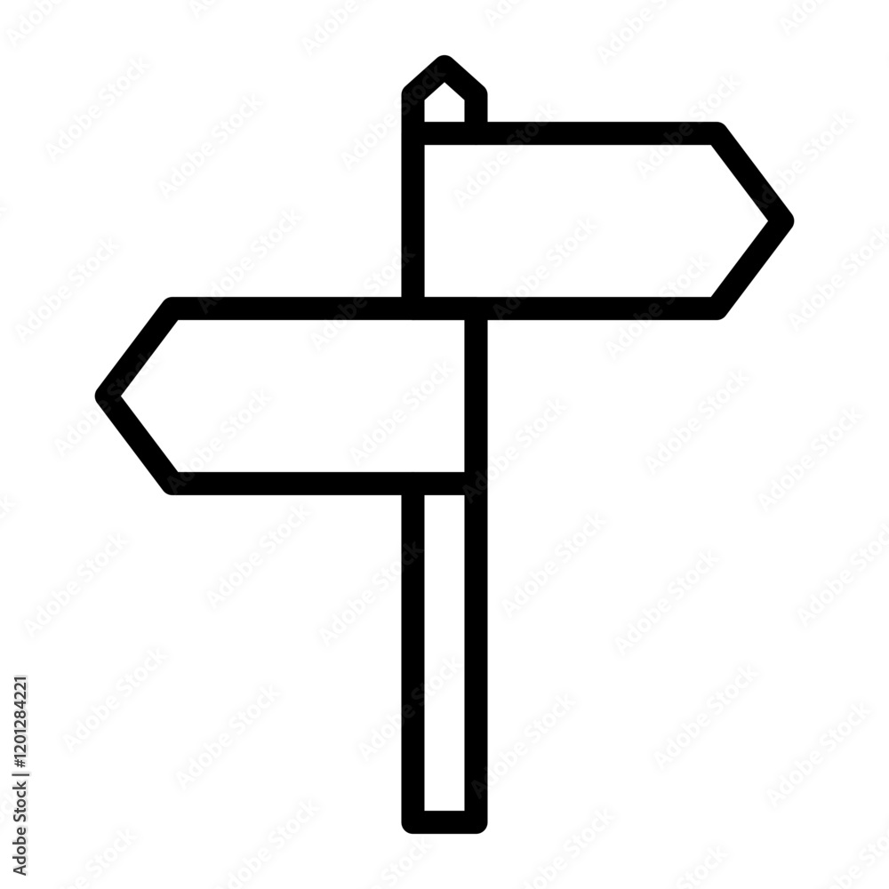 Fototapeta premium Signpost Vector Line Icon Design