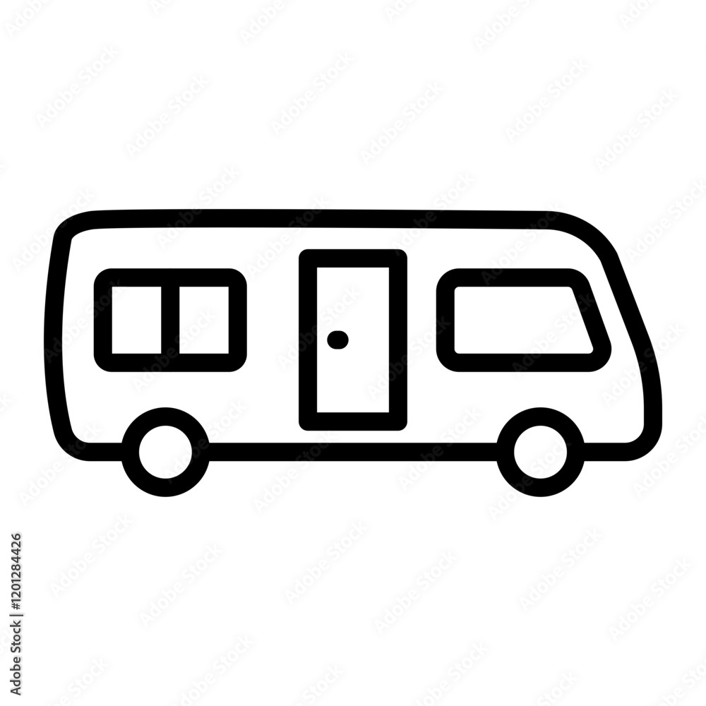 Caravan Vector Line Icon Design Caravan Vector Line Icon Design
