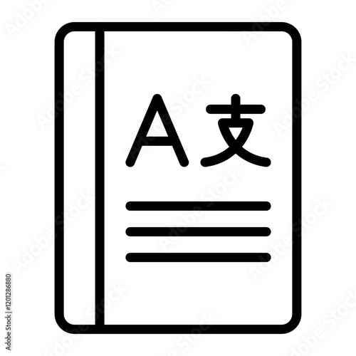 Language Phrasebook Vector Line Icon Design photo