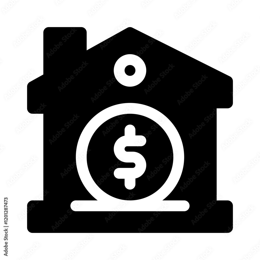 Dollar Sign in House glyph icon Dollar Sign in House glyph icon