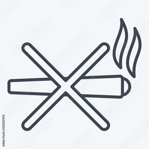 Icon Ban Smoking. related to Smoking symbol. line style. design editable