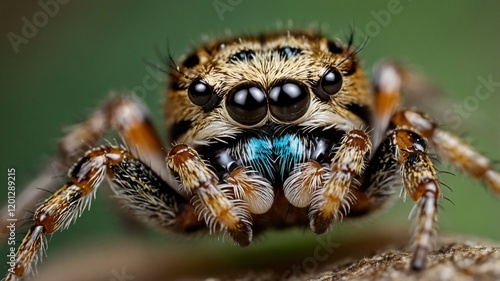 macro of a spider on the ground