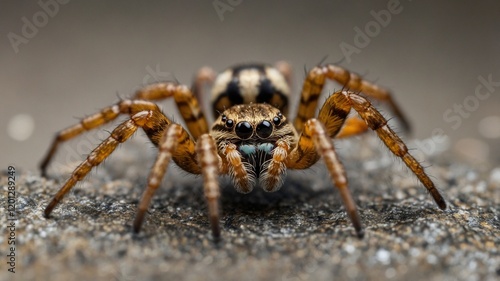 wolf spider on a web