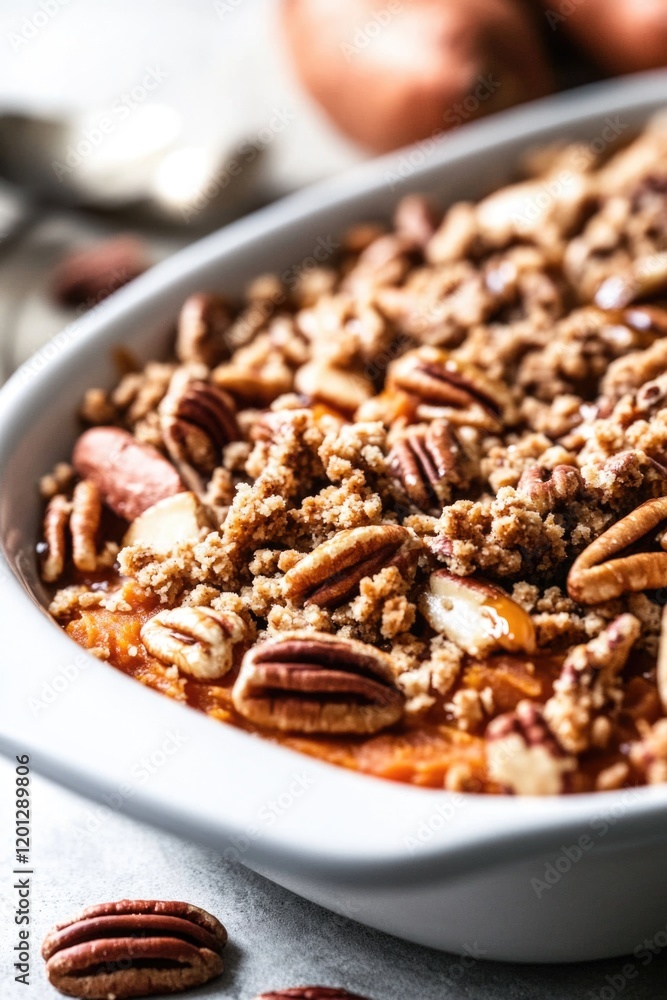 A plate of food with pecans, perfect for snacking or serving as part of a meal A plate of food with pecans, perfect for snacking or serving as part of a meal