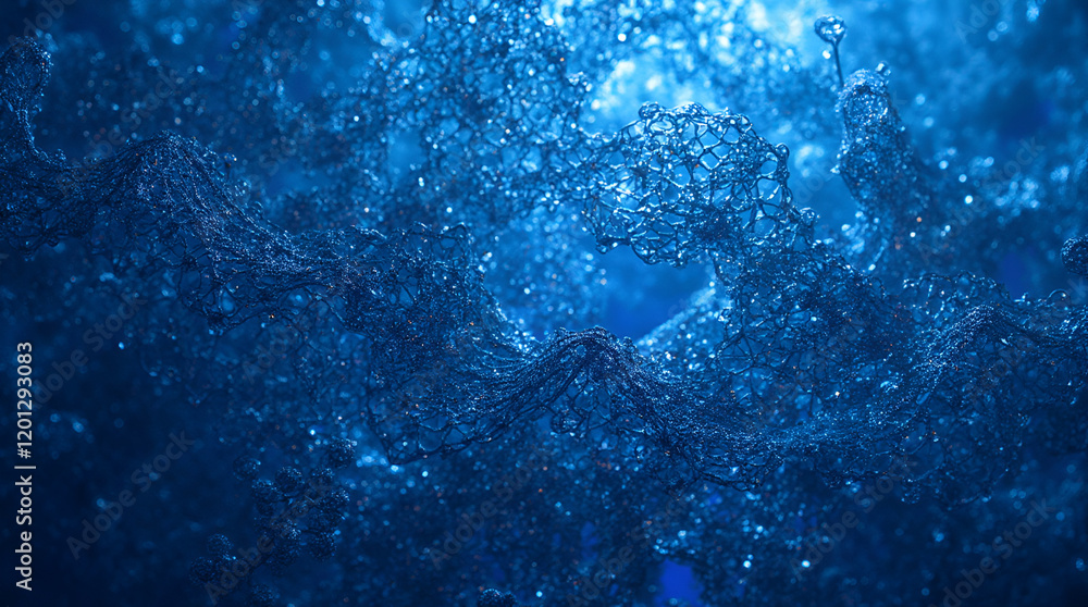 Fototapeta premium luxurious blue foil texture with delicate patterns and a polished finish