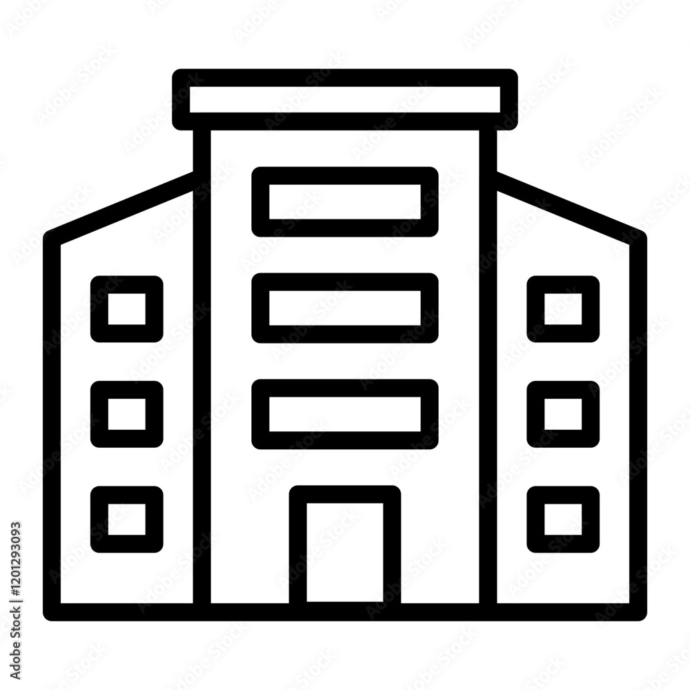 Office Building Vector Line Icon Design Office Building Vector Line Icon Design