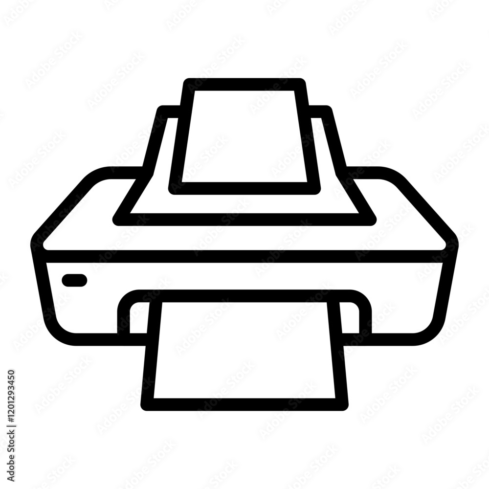 Printer Vector Line Icon Design Printer Vector Line Icon Design
