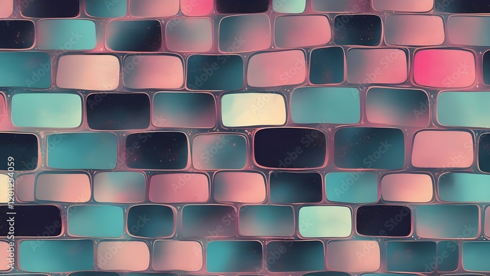 Fototapeta premium Abstract grainy gradient background tiles texture colour gradient noise texture retro banner design