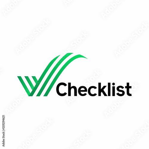 checklist logo design, check mark icon art, testing or certification logo, checking or inspection, checklist icon with 3 lines logo concept