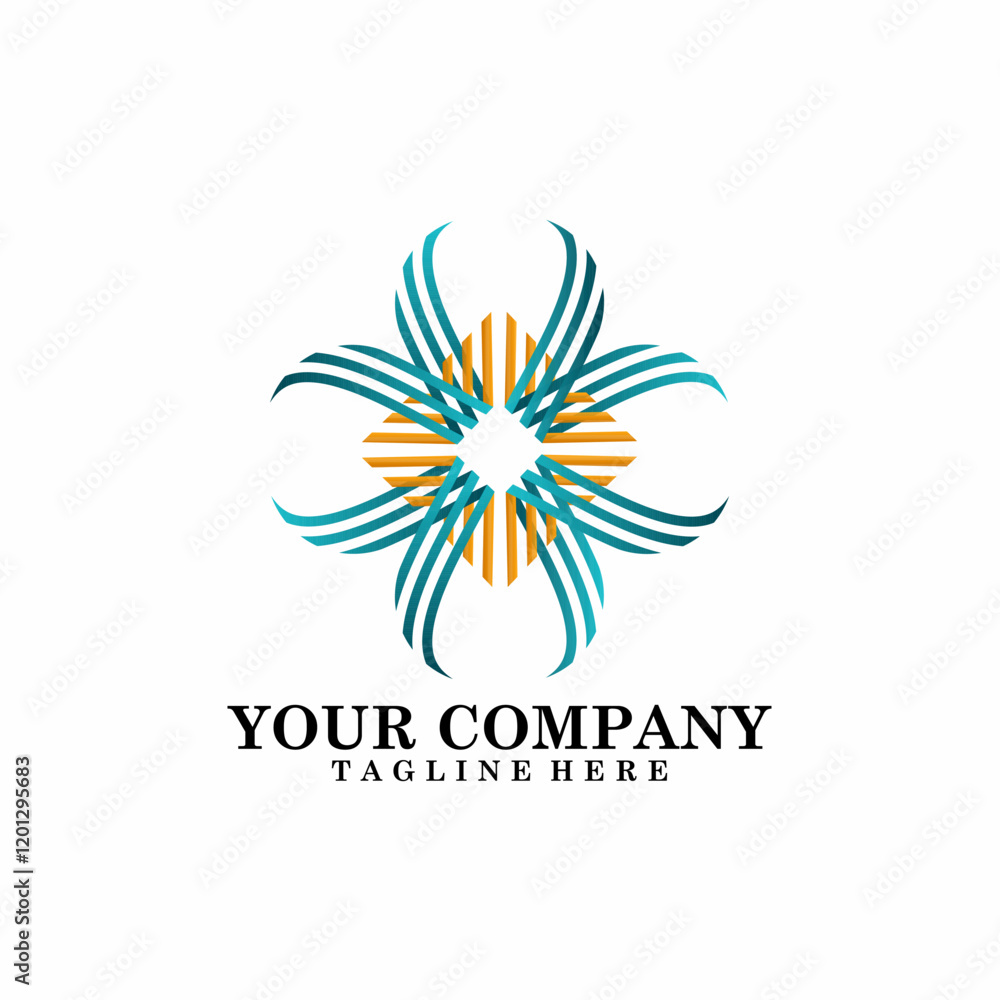 Mandala logo design with green and golden color on luxury style vector art Mandala logo design with green and golden color on luxury style vector art