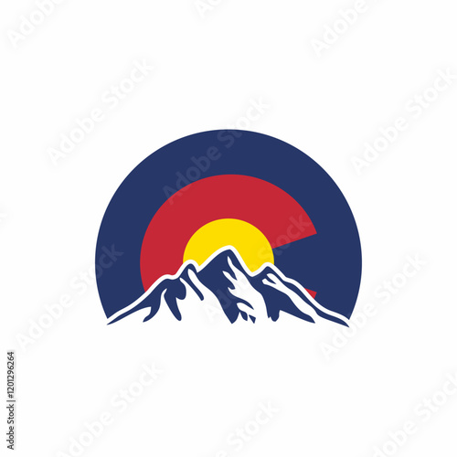 colorado logo withh mountain vector illustration