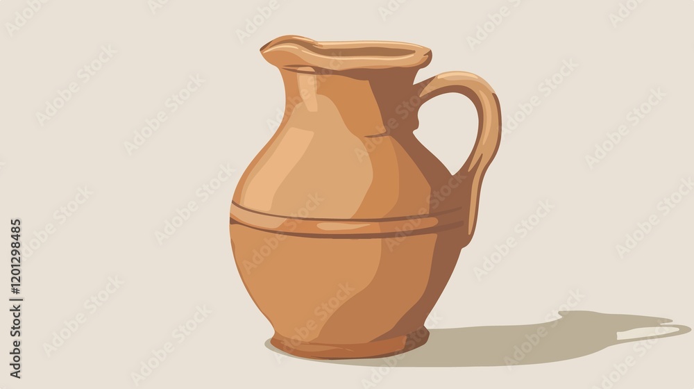 Elegant Clay Pitcher Jug Vector Illustration Elegant Clay Pitcher Jug Vector Illustration