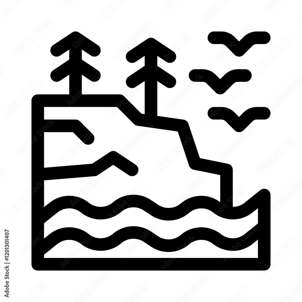Cliff Edge line icon Cliff Edge line icon
