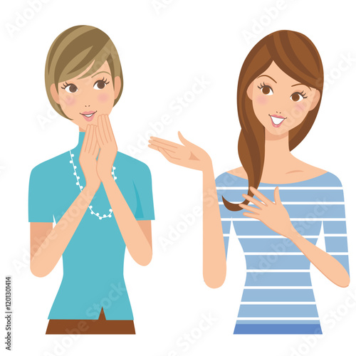 女性と会話を楽しんでコミュニケーションをとっている姿
