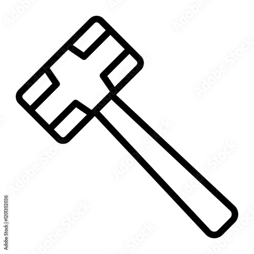 Sledgehammer Vector Line Icon Design