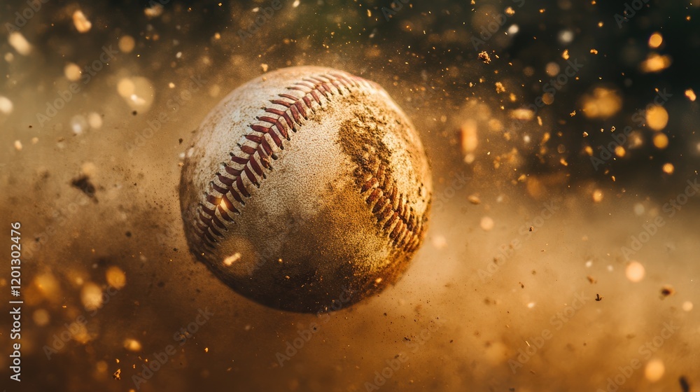 Dusty Baseball In Motion Through Air Dusty Baseball In Motion Through Air
