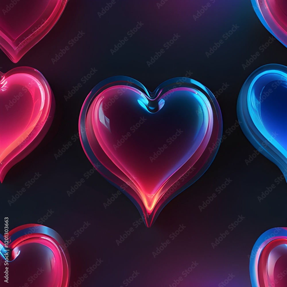 Glossy Heart Icon on Transparent Background Glossy Heart Icon on Transparent Background