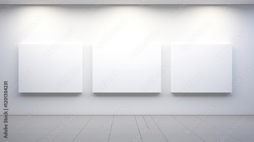 Fototapeta premium Empty Gallery Wall - Modern Minimalist Design