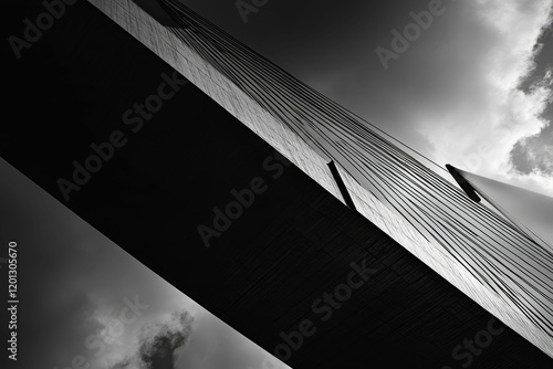 Wallpaper Mural Monochrome structure, angled lines, cloudy sky. Torontodigital.ca