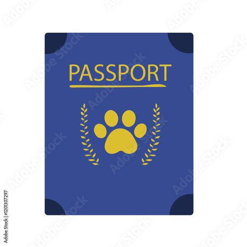 pet passport. Vector illustration, simple cartoon style