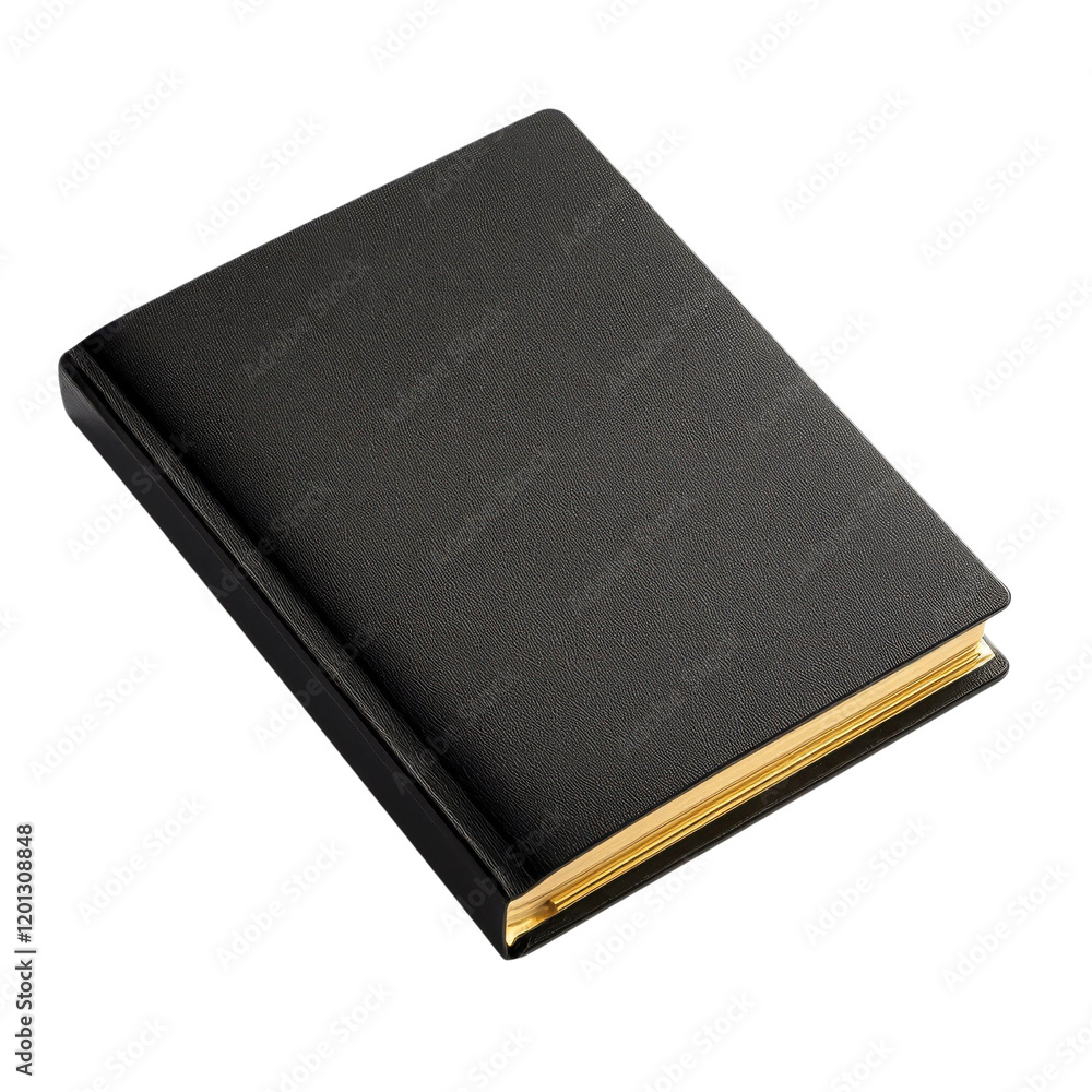 Elegant Black Notebook with Transparent Background Desk Setting Product Photography Minimalist Style Elegant Black Notebook with Transparent Background Desk Setting Product Photography Minimalist Style