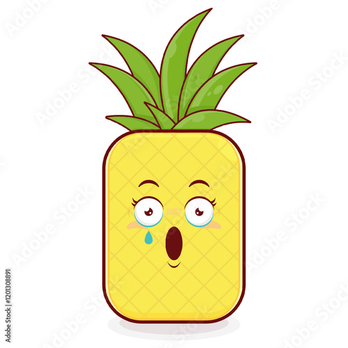 pineapple scared face cartoon cute