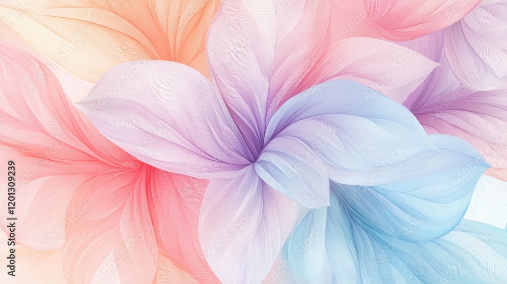 Abstract Pastel Floral Design Soft Pink Purple and Blue Flower Petals Background Abstract Pastel Floral Design Soft Pink Purple and Blue Flower Petals Background