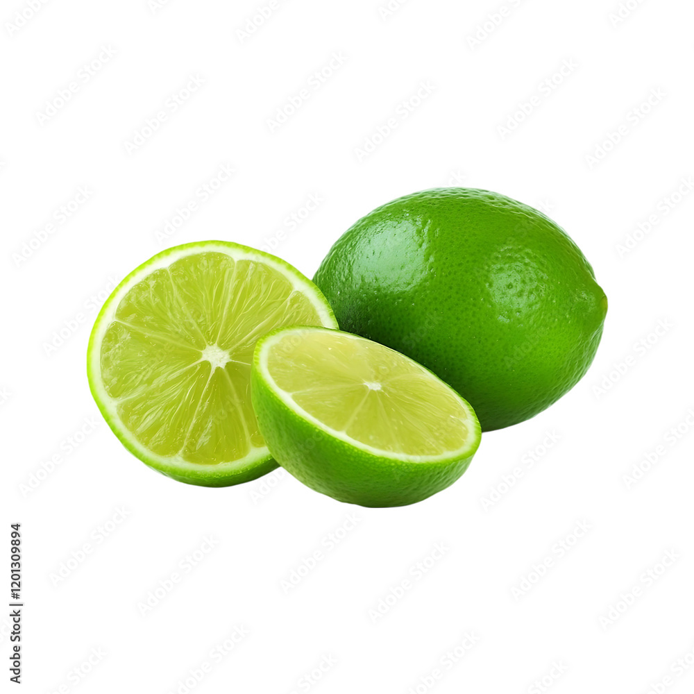 Natural fresh green lime fruit isolated on a transparent background. Lemon fruit. Natural fresh green lime fruit isolated on a transparent background. Lemon fruit.