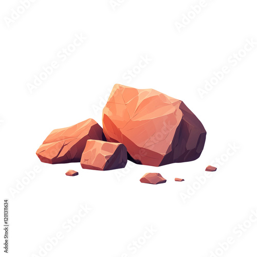 Rock formations in stylized design, showcasing earthy tones and textures photo