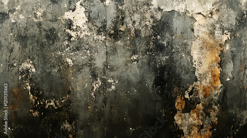 Weathered Dark Wall Texture Showing Decay
