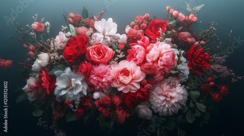 Wallpaper Mural Vibrant floral arrangement bursting with life in shades of red and pink for a captivating display of natural beauty. Generative AI Torontodigital.ca