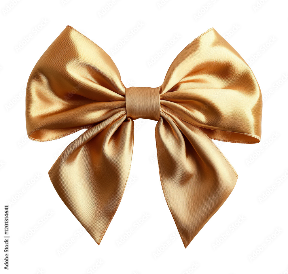 Elegant golden satin bow on decorative studio setting high-fidelity capture isolated on transparent background png Elegant golden satin bow on decorative studio setting high-fidelity capture isolated on transparent background png