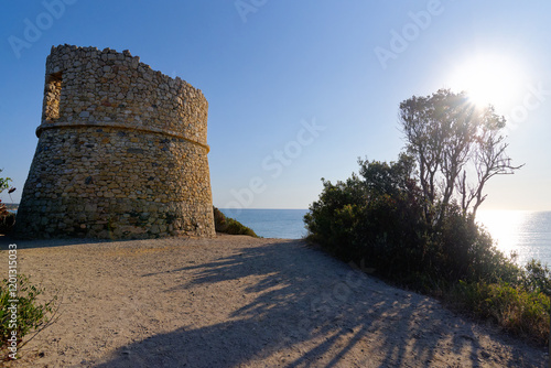 Diane genoese tower in Aleria coast. Corsica island