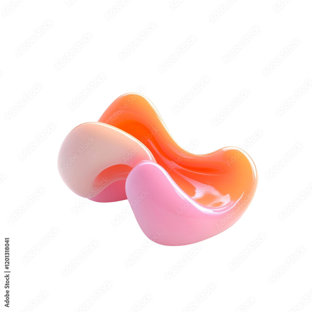 Fototapeta premium modern, colorful chair with smooth curves and glossy finish