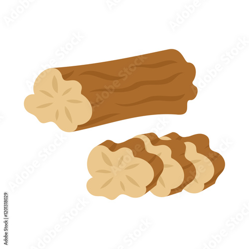 いぶりがっこ。フラットなベクターイラスト。
Iburigakko. Flat vector illustration.