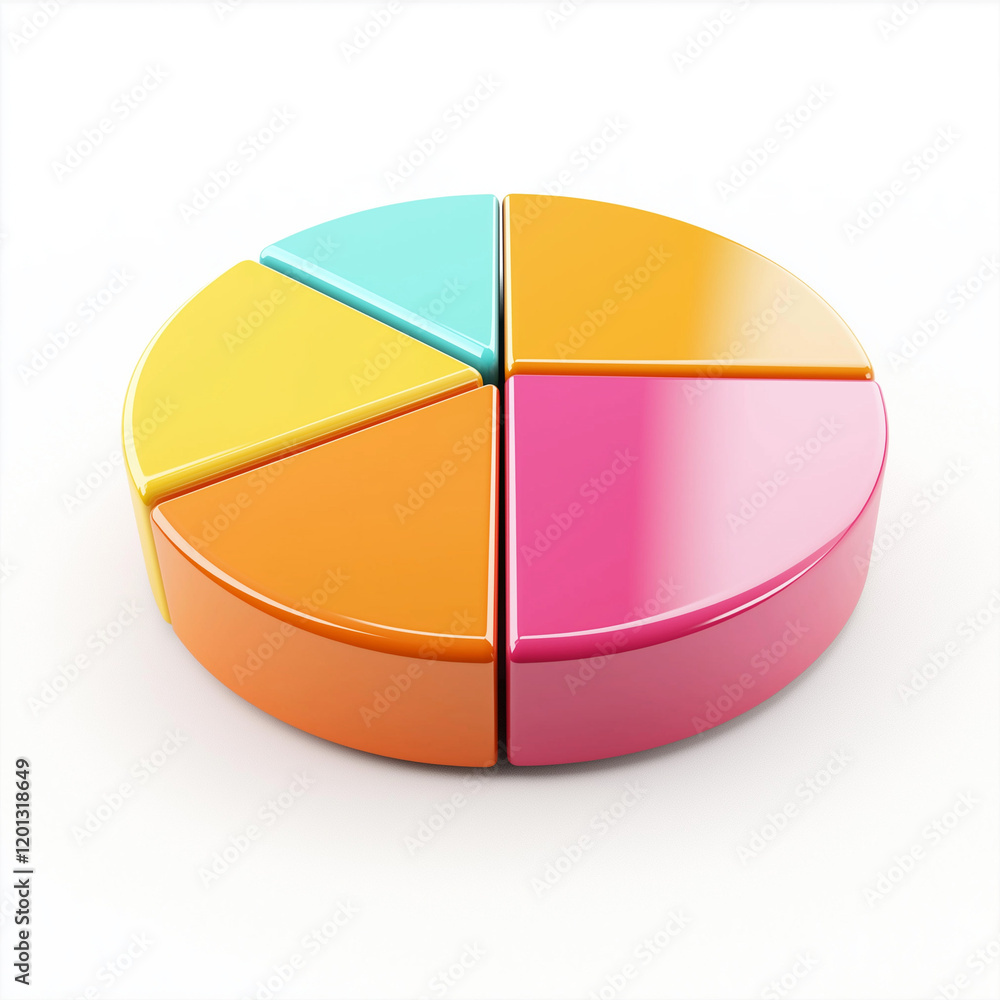 Obraz premium Colorful Circular Pie Chart Highlighting Precision and Clarity