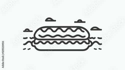 Hot Dog Icon Vector Flat Vector Illustration photo