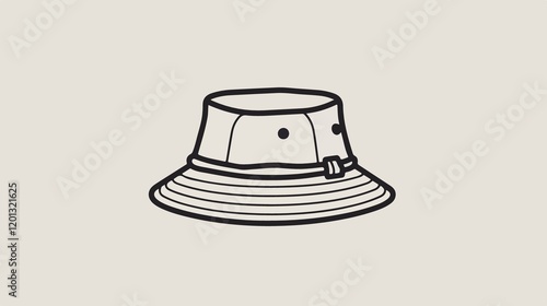 Bucket Hat Outline Icon: Transparent Vector Isolated Illustration