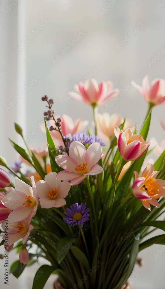 Obraz premium spring bouquet, dreamy atmosphere, with white tones