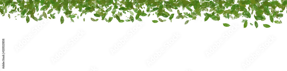 Green leafy border cascading from the top on a transparent background. Illustration features a seamless and realistic design, perfect for eco-themed projects, nature-inspired visuals, and background Green leafy border cascading from the top on a transparent background. Illustration features a seamless and realistic design, perfect for eco-themed projects, nature-inspired visuals, and background