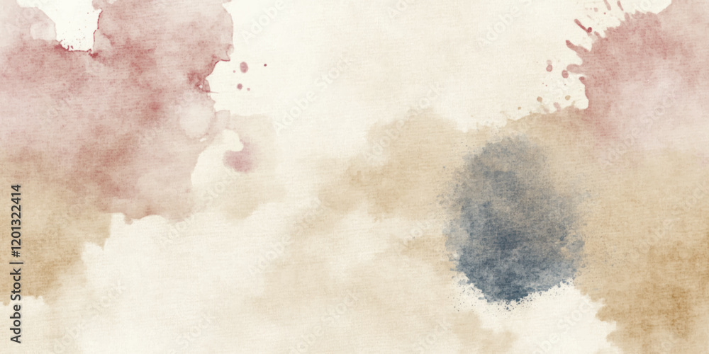 Obraz premium Abstract watercolor aesthetic horizontal background. Hand drawn vector splatter texture. Brush stroked painting pastel color watercolour