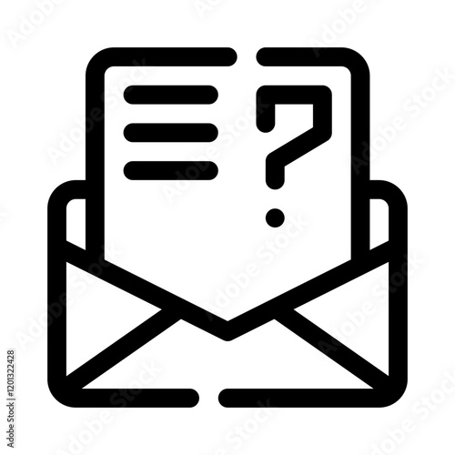 Email Icon with Question Mark line icon