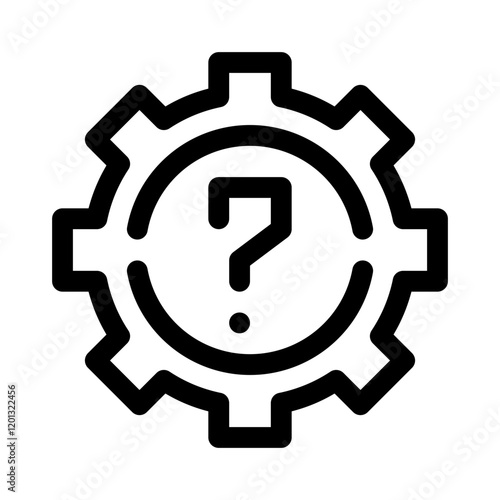 Gear and Question Mark line icon